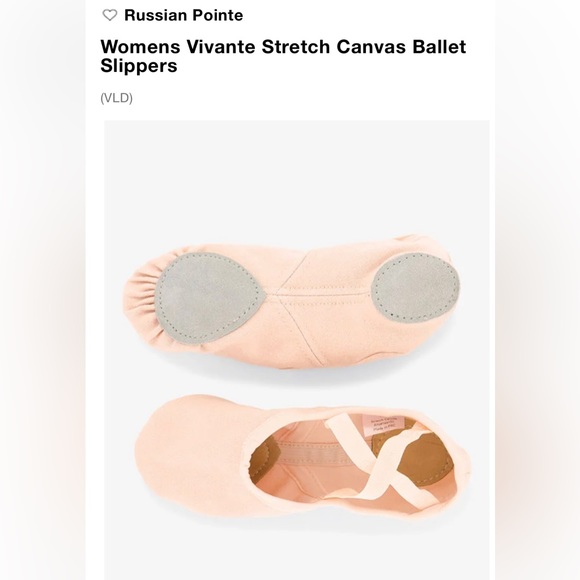 Russian Pointe Vivante Stretch Canvas Slipper size 5.5 color: very light pink - Picture 3 of 6